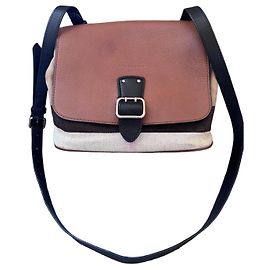 Bolsa Burberry Shellwood em lona com couro Marrom Preto Bege