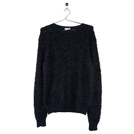 Dior Homme von Kris van Assche SS09 Fuzzy Boucle Strickpullover Schwarz