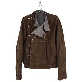 Gucci by Frida Giannini 2000s Swedish Military Leather Bomber Jacket Brown
