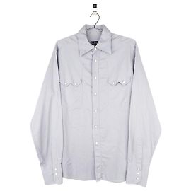 Gucci von Tom Ford AW97 Perlenknopf Cowboy Western Hemd Grau