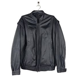 Yves Saint Laurent 1980s Leather Flight Bomber Jacket Black
