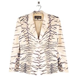 Roberto Cavalli AW98 Tiger Print Blazer Jacket Beige