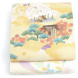 Autre Marque Obi Fukuro in Seta Kawashima Orimono D'oro
