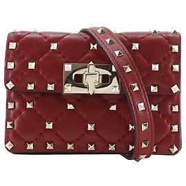 Sac à bandoulière en cuir Rockstuds Valentino Garavani Rouge