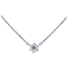 Autre Marque 4℃ Pt850 Diamond Necklace Silvery