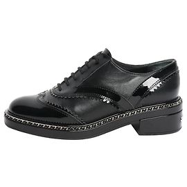 Chanel Schwarze Lackleder-Brogues - Größe EU 38.5 (UK 5.5) Schwarz