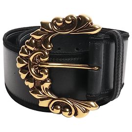 Etro Black baroque buckle thick belt Black