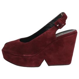 Robert Clergerie Sandales à talons compensés bordeaux - taille EU 40.5 (UK 7.5) Rouge