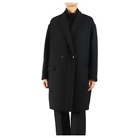 Isabel Marant Black double-breasted wool-blend coat - size UK 8 Black