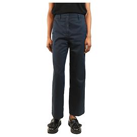 Prada Pantalones de algodón azul marino - talla UK 4 Azul marino