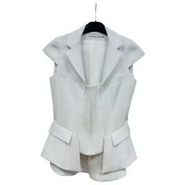 Anne Fontaine White Polyester Vest Jacket White