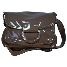 Séquoia Bolsa de ombro em couro envernizado marrom Marrom