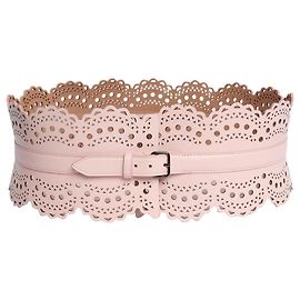 Alaïa Cinto bustier de couro rosa Rosa