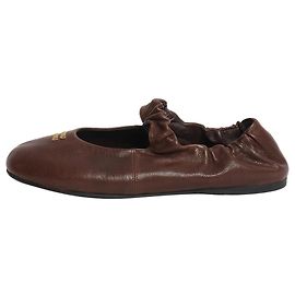 Miu Miu Mocassins en cuir nappa ruchés Briarwood - taille EU 37 Marron