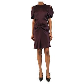 Victoria Beckham Lila gerafftes Mini-Kleid mit Front - Größe UK 8 Lila