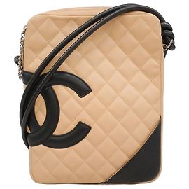 Borsa a Spalla in Pelle di Agnello Cambon di Chanel Nero Beige