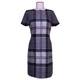 Robe Barbour en laine grise à carreaux Gris