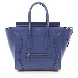 Céline Celine Luggage Micro Shopper Tote Bag Blau