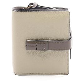 Portefeuille Compact Zip Loewe Marron Vert Kaki