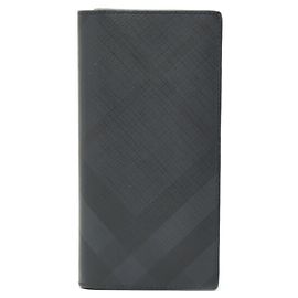 Portafoglio lungo bi-fold Cavendish Rondo Check da uomo Burberry Nero
