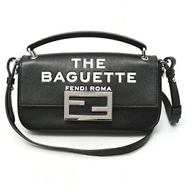 Pouch a secchiello in pelle Fendi per telefono Nero Bianco