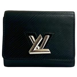 Cartera plegable de cuero Epi negro Louis Vuitton Negro