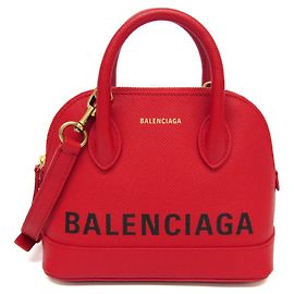 Balenciaga VILLE Top Handle XXS Leather Handbag Red