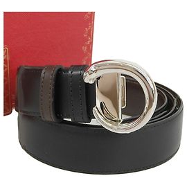 Cinto de couro Panthère da Cartier Marrom Preto