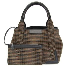 Balenciaga Navy Cabas S 339933 Handbag Brown Green