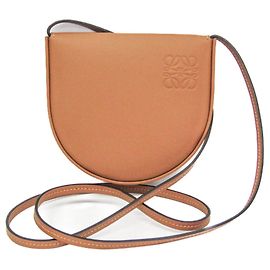 Loewe HEEL POUCH SMALL Women's Leather Shoulder Bag Brown
