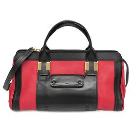 Borsa in pelle Chloé Alice per donne Nero Rosso
