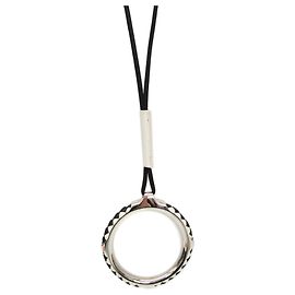 Colar Pendente Tressê Grand Kyoto Loop da Hermès Preto Branco