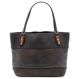 Sac fourre-tout décontracté en cuir marron Gucci Marron Marron foncé