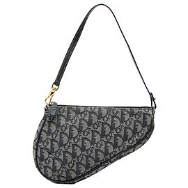 Dior Blue Mini Diorissimo Canvas Saddle Pochette Blue Navy blue