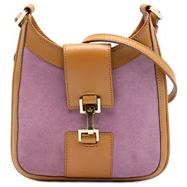 Bolsa transversal Jackie em camurça roxa Gucci Outro Roxo Camelo