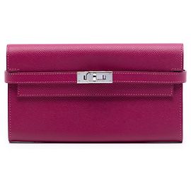 Carteira Longa Kelly em Epsom Roxo Hermès Outro Roxo