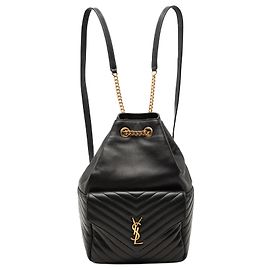 Zaino Joe Monogram in agnello nero a zigzag di Saint Laurent Nero
