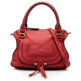 Bolso Marcie mediano de cuero rojo de Chloé Roja