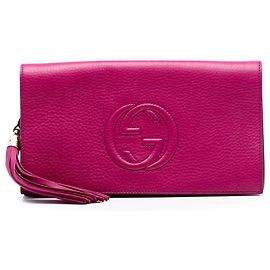 Clutch Disco Soho em couro rosa Gucci Rosa Outro
