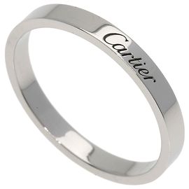 Cartier Engraved #66 Men's Ring in Platinum Silvery