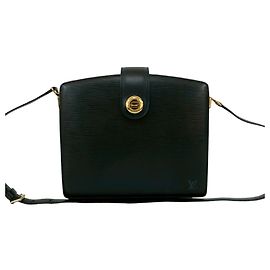 Borsa a Spalla Louis Vuitton Vintage Capucines in Pelle Epi Nero