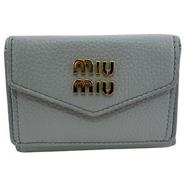 Billetera Compacta Miu Miu Azul Azul claro