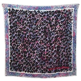 Sciarpa in seta con stampa leopardata Louis Vuitton Multicolore