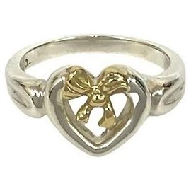 Tiffany & Co Anillo combinado de cinta en forma de corazón Tiffany Plata Dorado