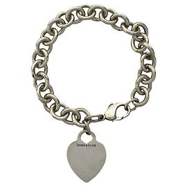 Tiffany & Co Pulseira de corrente com tag em forma de coração Tiffany Prata