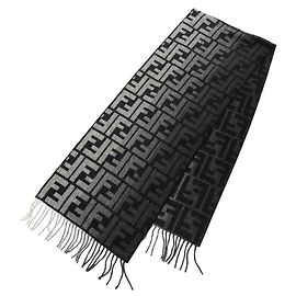 Stola Fendi Zucca FF in nero e grigio Marrone Nero