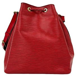 Borsa a Spalla Petit Noé Epi in Pelle Vintage Louis Vuitton Rosso