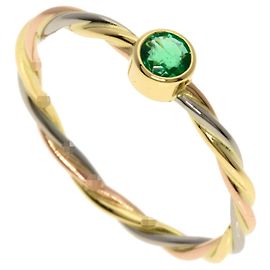 Cartier Twist Emerald Ring Pink White Yellow
