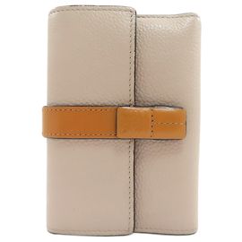 Loewe Bi-Fold Wallet Beige Leather Beige