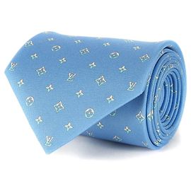 Louis Vuitton Blue Silk Cravat Blue